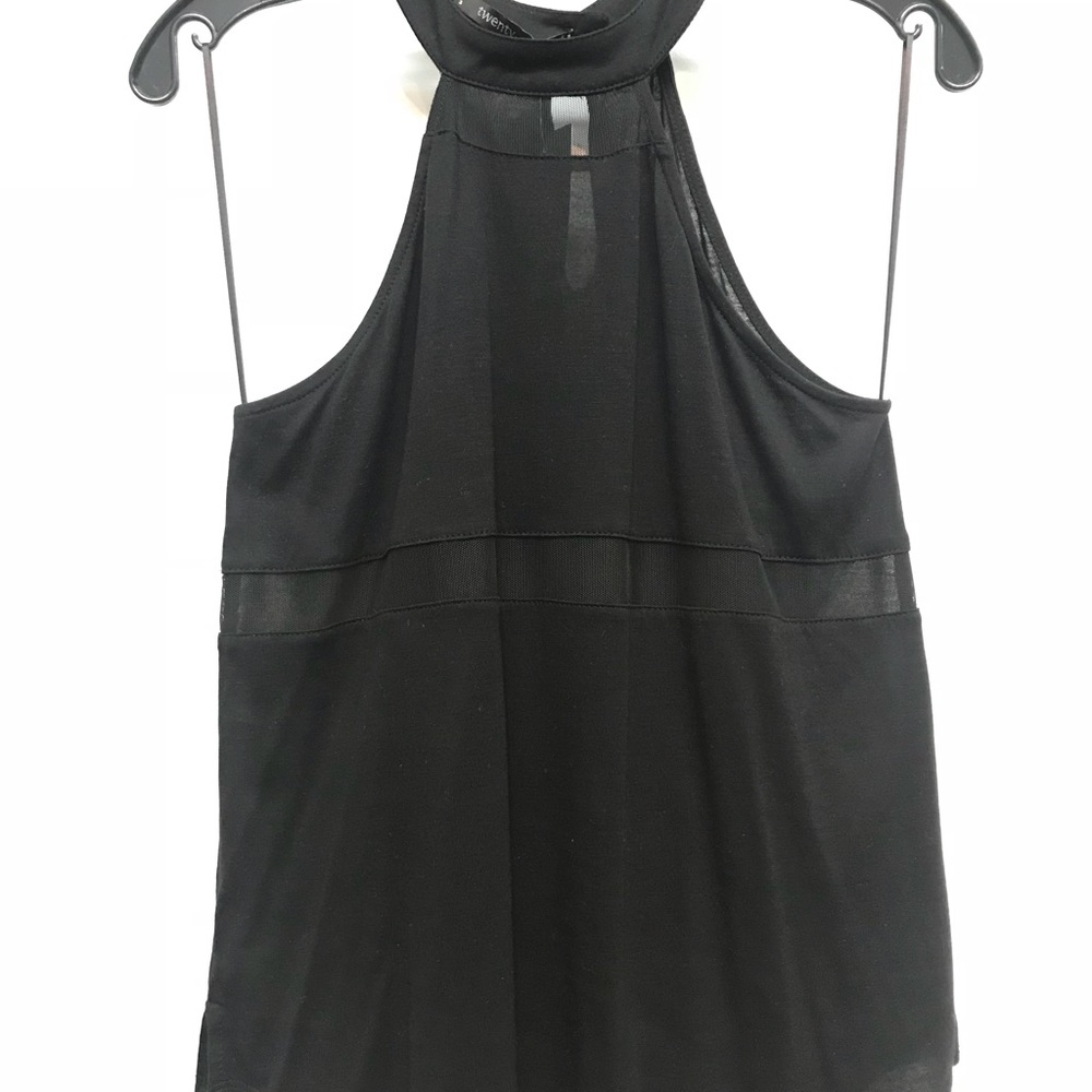 Mesh insert halter top